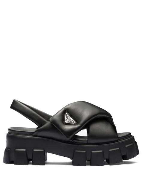 prada sandalen 2014|Prada denim sandals.